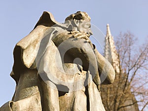 A sunny statue of Julius SÃâowacki in Ukraine photo